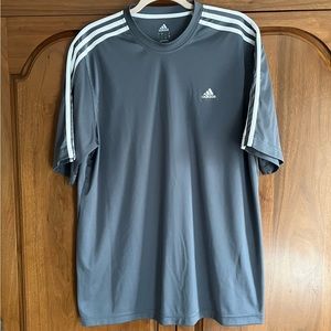 Adidas Climalite Men’s Three Stripe Grey Workout Shirt